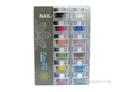NAIL ARCHITECTURE КОЛЕКЦИЯ ЦВЕТНИ АКРИЛНИ ПУДРИ - PRIMARY COLORS COLLECTION